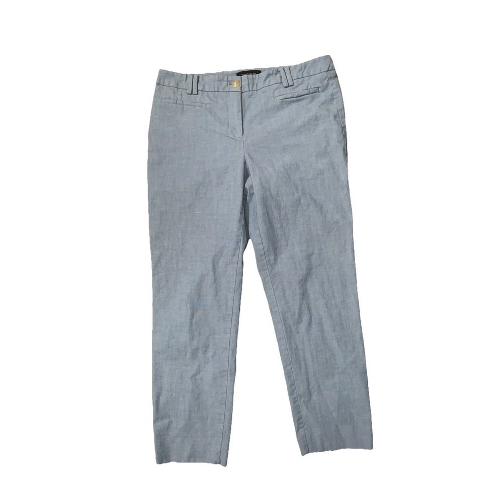 Ann Taylor Ankle Pants Womens 4 Light Blue Chino Straight Casual 32x24 Summer